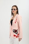Pudra Nakışlı Blazer Ceket