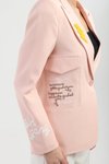 Pudra Nakışlı Blazer Ceket