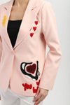 Pudra Nakışlı Blazer Ceket