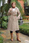 Cashmere Epaulet Detail Coat - Mink