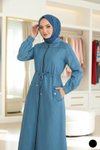 Waist-Tie Denim Ferace - Light Blue