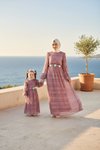 Gül Kurusu Dantelli Anne Tesettür Elbise