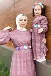 Gül Kurusu Dantelli Anne Tesettür Elbise