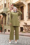 Shimmer Stone-Detail Modest Set - Khaki