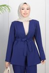 İndigo Soft Blazer Tesettür İkili Takım