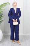 İndigo Soft Blazer Tesettür İkili Takım