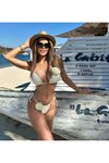 Beyaz Gold Hue Detaylı Bikini Takım