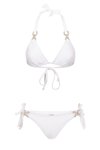 Beyaz Orkide Taşlı Bikini