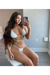 Beyaz Yazlık Bikini Takımı