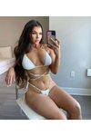 Beyaz Yazlık Bikini Takımı
