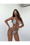 Çok Renkli Dolar Desenli Bikini Takım