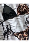 Kahverengi Leopar Bikini Takım