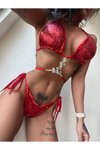 Kırmızı Aksesuar Detaylı Bikini
