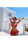 Kırmızı Marven Bikini Pareo Set