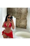 Kırmızı Marven Bikini Pareo Set