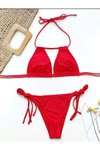 Kırmızı Mina Bikini Takım