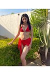 Kırmızı Redmia Bikini Pareo Set