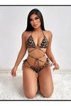 Leopar Halka Detaylı Bikini