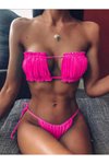 Pembe Büzgülü Bikini Takım
