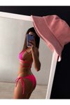 Pembe Deliva Halka Detaylı Bikini