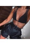 Siyah Kristal Taşlı Büstiyer