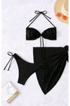 Siyah Pareo Set Bikini