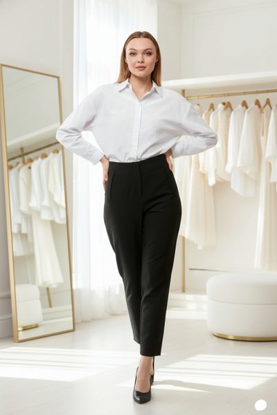 Slim Fit Ankle Length Pocket Detail Pants - Black